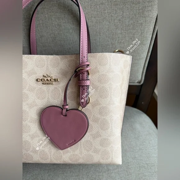 NWT！COACH Mollie Tote Bag 25 In Signature With Heart Charm（CDF03）fast shipping
